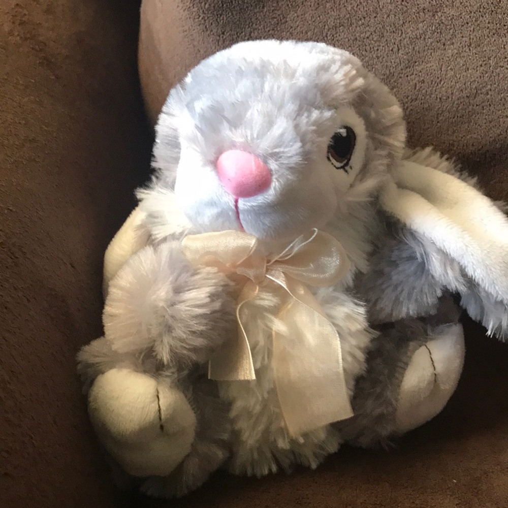 Dan Dee Bunny Gray and White Easter Rabbit Plush Floppy Ears Stuffed Animal Toy